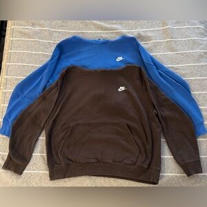 Nike Blue and Brown Sweatshirt Duo